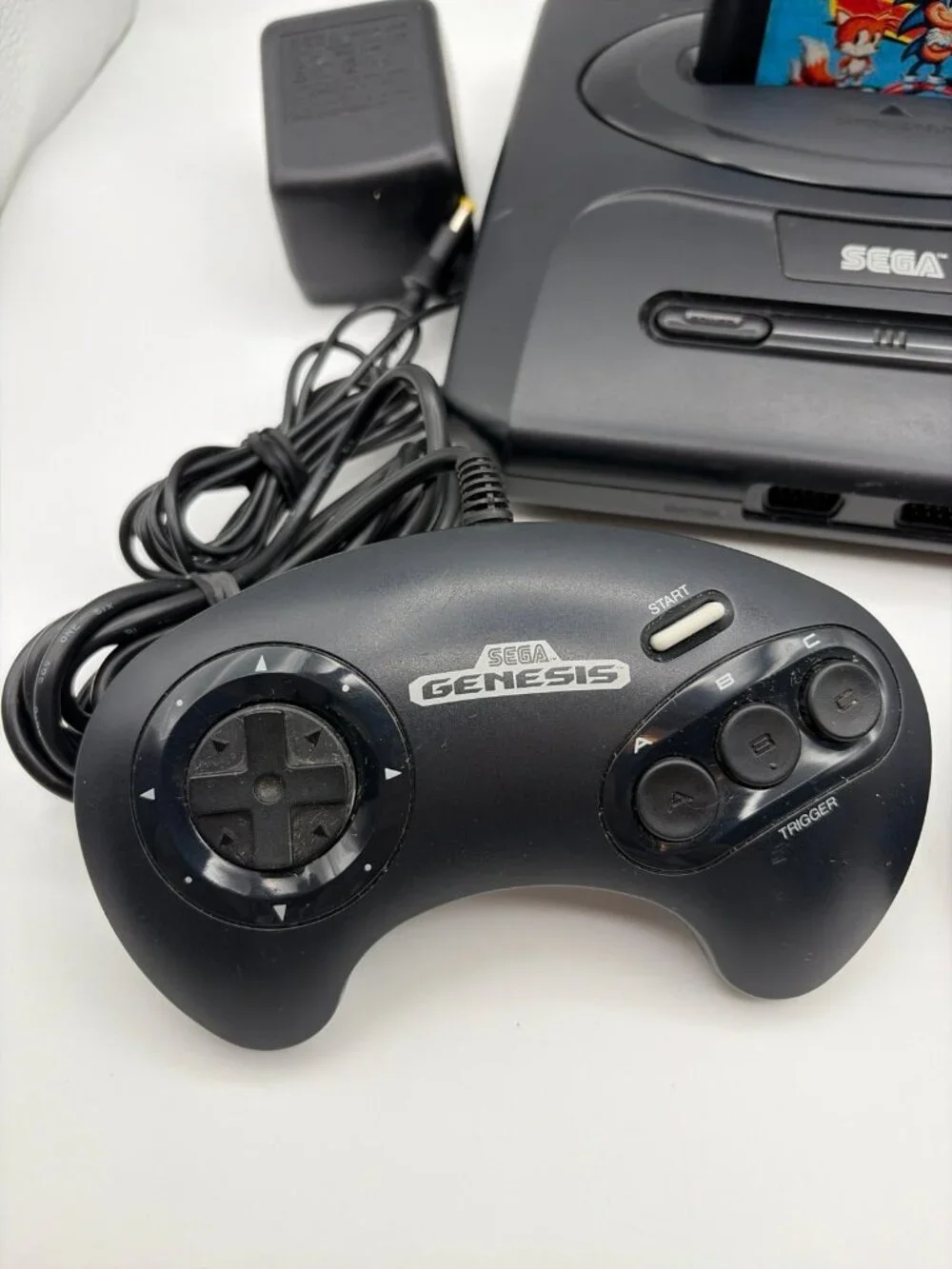 SEGA Genesis Model 2 MK-1631 Video Game System Bundle Sonic 2 Tested Working